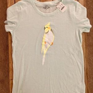 NWT J.Crew factory cockatiel collector tee